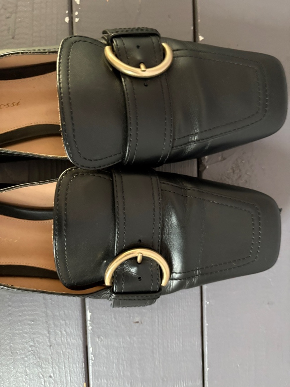Gianvito Rossi Women’s Black Leather Buckle Loafers - Picture 6 of 7